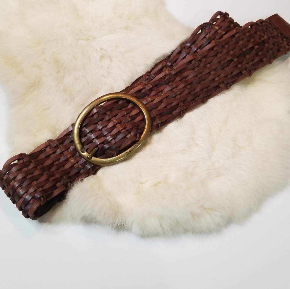 Calvin Klein Brown Braided Belt